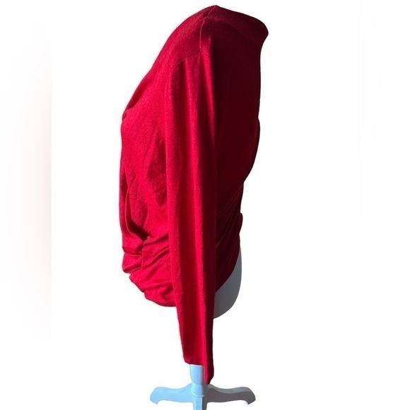 Banana Republic Petite Red Long Sleeve Wrap Front Bodysuit - M - Picture 6 of 6